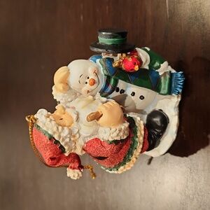 Mistletoe Magic, Santa & Frosty Christmas Ornament